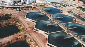 Fish farming with liquid oxygen, oxygen tanks; canal distribution of O2-enriched sea water Tavira/Faro.